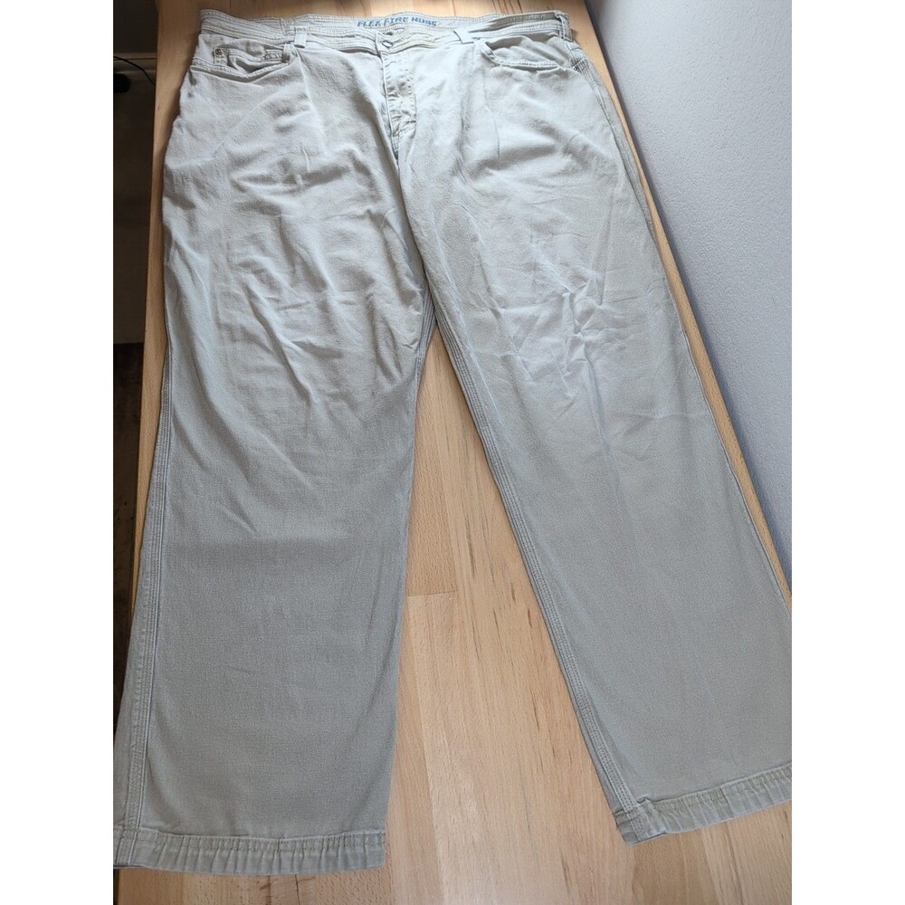 Duluth Trading Co Pants Mens 42x32 Tan Flex Fire Hose Work Canvas Khaki Color